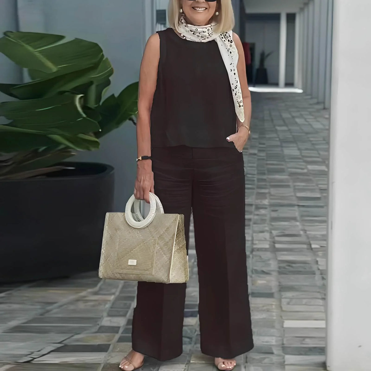 Conjunto Feminino de Linho Elegância