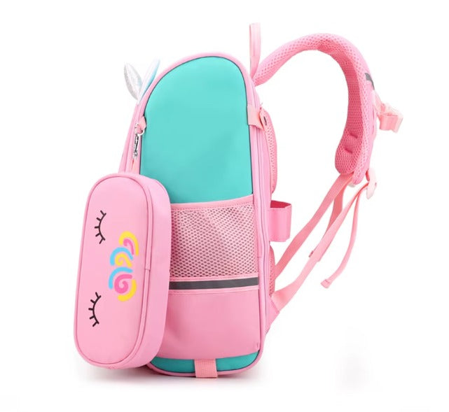 Kit Infantil Unicórnio 2 em 1: Mochila Escolar Infantil e Estojo